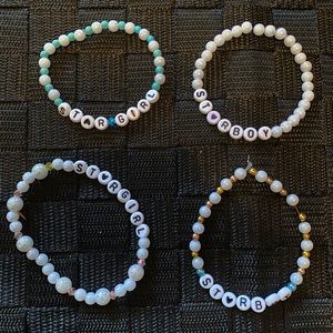 Stargirl and starboy bead pearl bracelet